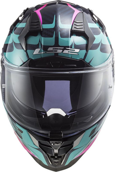 Casca Moto Full/Face FF327 Challenger CT2 Flames BLUE CARBON RED