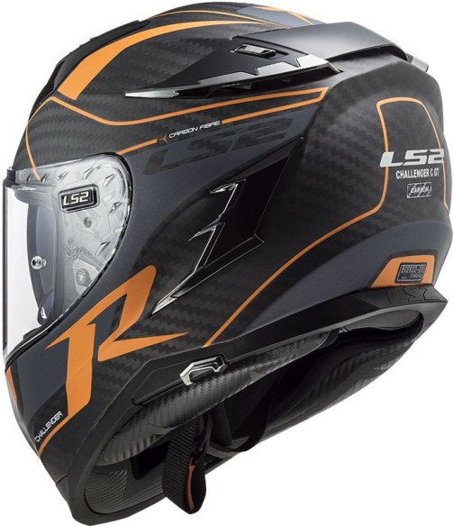 Casca Moto Full/Face FF327 Challenger CT2 Grid Matt Carbon Portocaliu