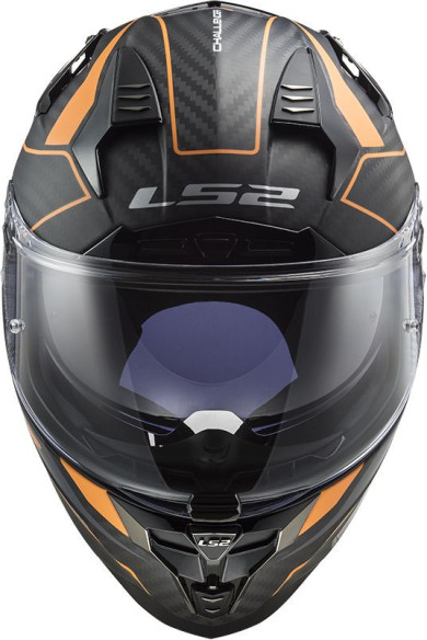 Casca Moto Full/Face FF327 Challenger CT2 Grid Matt Carbon Portocaliu