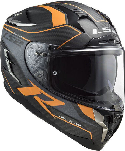 Casca Moto Full/Face FF327 Challenger CT2 Grid Matt Carbon Portocaliu
