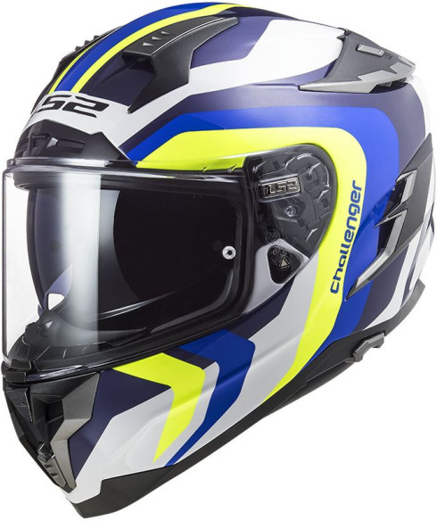 Casca Moto Full/Face FF327 Challenger Galactic GL.White Yel. Blue
