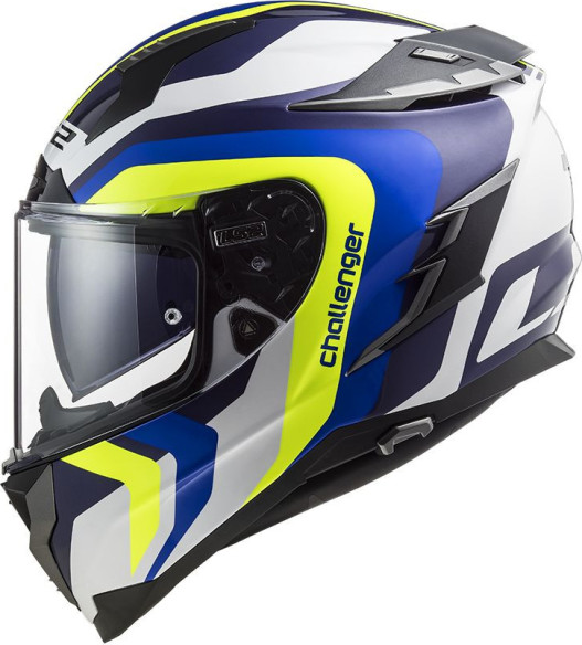 Casca Moto Full/Face FF327 Challenger Galactic GL.White Yel. Blue