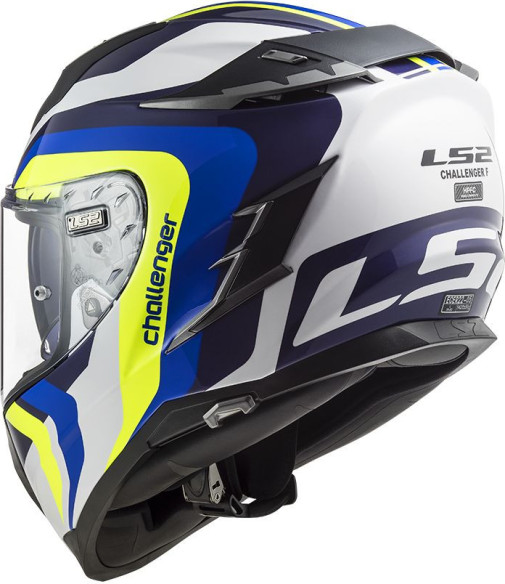 Casca Moto Full/Face FF327 Challenger Galactic GL.White Yel. Blue