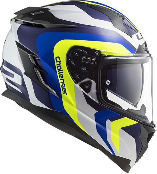 Casca Moto Full/Face FF327 Challenger Galactic GL.White Yel. Blue
