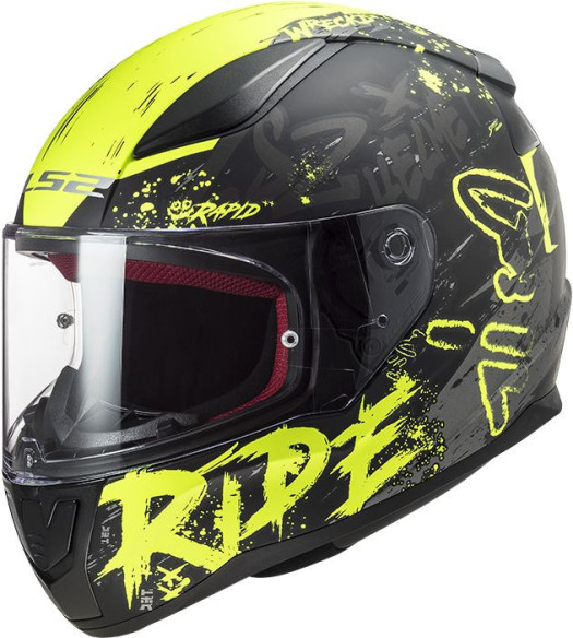 Casca Moto Full/Face FF353 Rapid Naughty Matt Black H/V Yellow
