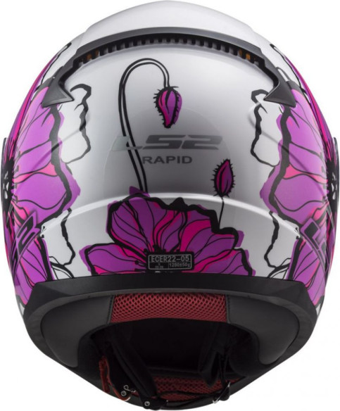 Casca Moto Full-Face Dama FF353 Rapid Poppies Roz
