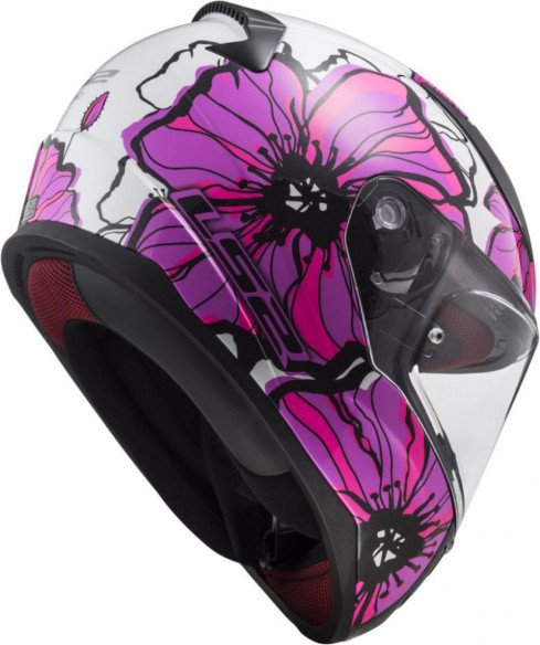 Casca Moto Full-Face Dama FF353 Rapid Poppies Roz