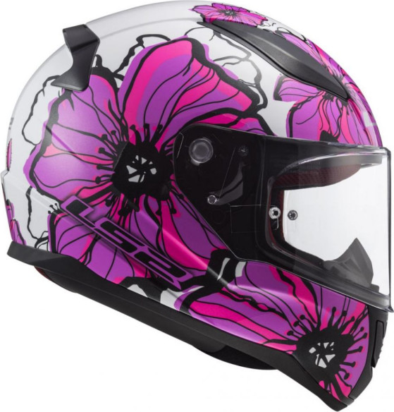 Casca Moto Full-Face Dama FF353 Rapid Poppies Roz
