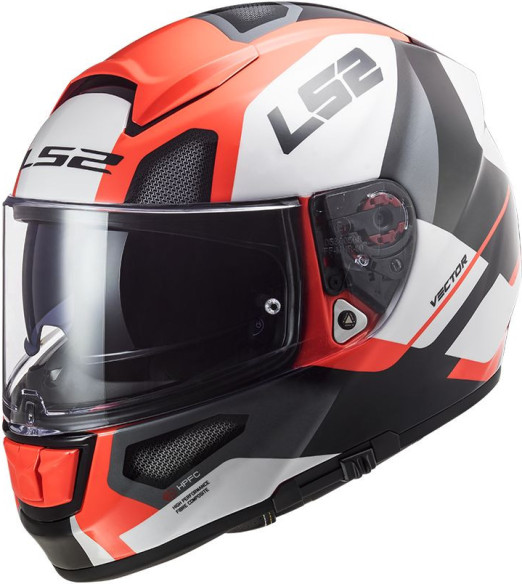 Casca Moto Full/Face FF397 Vector FT2 Automat Alb Lucios Portocaliu Fluo