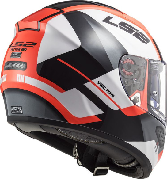 Casca Moto Full/Face FF397 Vector FT2 Automat Alb Lucios Portocaliu Fluo