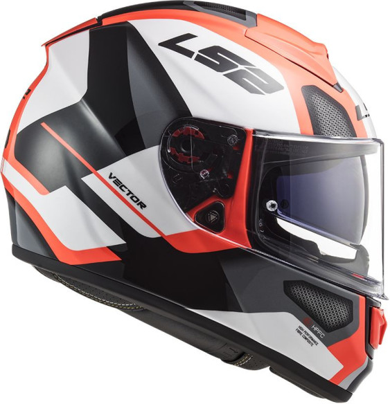 Casca Moto Full/Face FF397 Vector FT2 Automat Alb Lucios Portocaliu Fluo