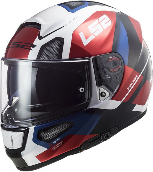 Casca Moto Full/Face FF397 Vector FT2 Automat Alb Lucios Rosu