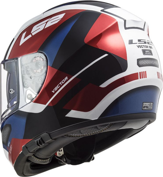 Casca Moto Full/Face FF397 Vector FT2 Automat Alb Lucios Rosu