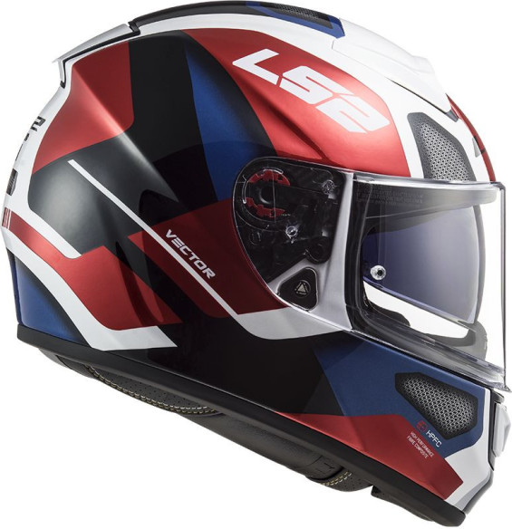 Casca Moto Full/Face FF397 Vector FT2 Automat Alb Lucios Rosu