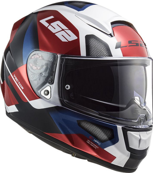 Casca Moto Full/Face FF397 Vector FT2 Automat Alb Lucios Rosu