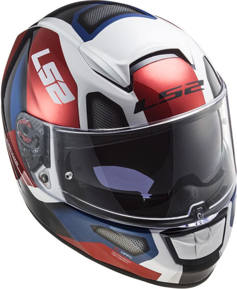 Casca Moto Full/Face FF397 Vector FT2 Automat Alb Lucios Rosu