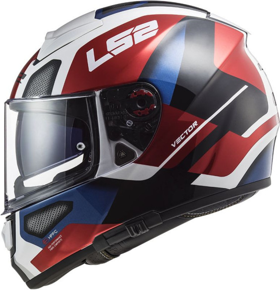Casca Moto Full/Face FF397 Vector FT2 Automat Alb Lucios Rosu