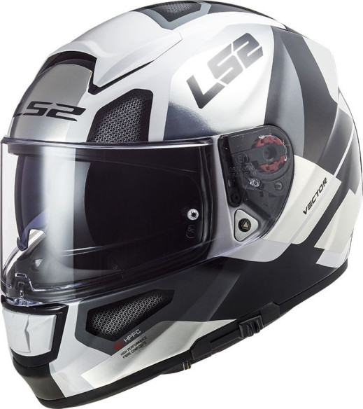 Casca Moto Full/Face FF397 Vector FT2 Automat Alb Lucios Titanium