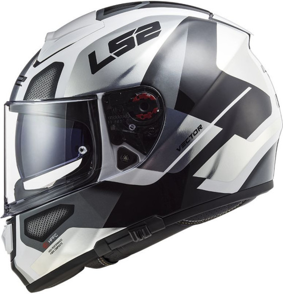 Casca Moto Full/Face FF397 Vector FT2 Automat Alb Lucios Titanium