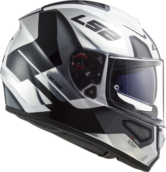 Casca Moto Full/Face FF397 Vector FT2 Automat Alb Lucios Titanium