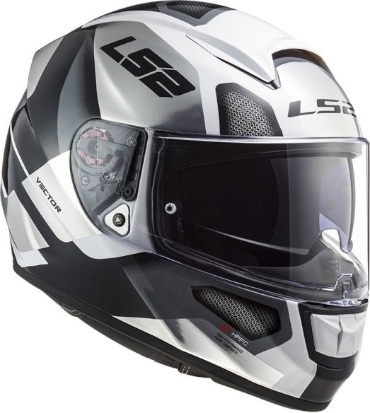 Casca Moto Full/Face FF397 Vector FT2 Automat Alb Lucios Titanium