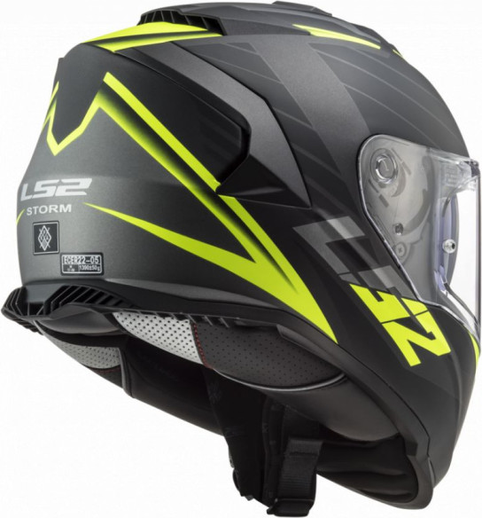 Casca Moto Full/Face FF800 Storm Nerve Negru Mat H/V Galben