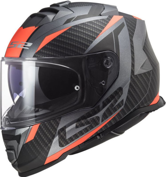 Casca Moto Full/Face FF800 Storm Racer Titanium Fluo Portocaliu