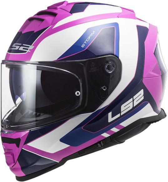 Casca Moto Full-Face Dama FF800 Storm Techy Gloss Alb Roz