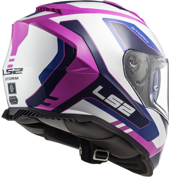 Casca Moto Full-Face Dama FF800 Storm Techy Gloss Alb Roz