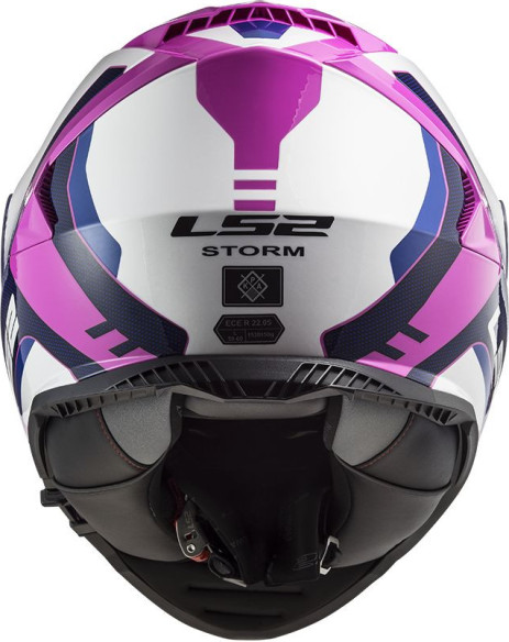 Casca Moto Full-Face Dama FF800 Storm Techy Gloss Alb Roz