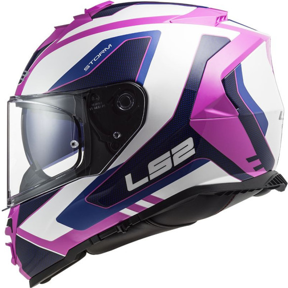 Casca Moto Full-Face Dama FF800 Storm Techy Gloss Alb Roz