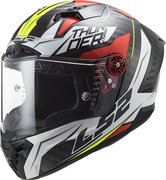 Casca Moto Full/Face FF805 Thunder C Chase Alb Lucios Rosu