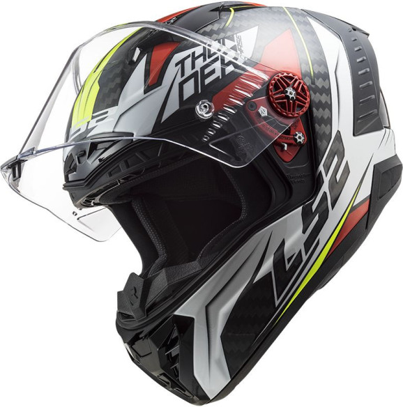Casca Moto Full/Face FF805 Thunder C Chase Alb Lucios Rosu