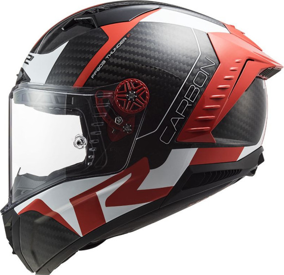 Casca Moto Full/Face FF805 Thunder C Racing1 Rosu Lucios Alb