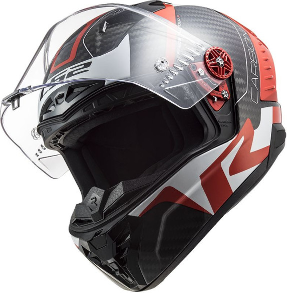 Casca Moto Full/Face FF805 Thunder C Racing1 Rosu Lucios Alb