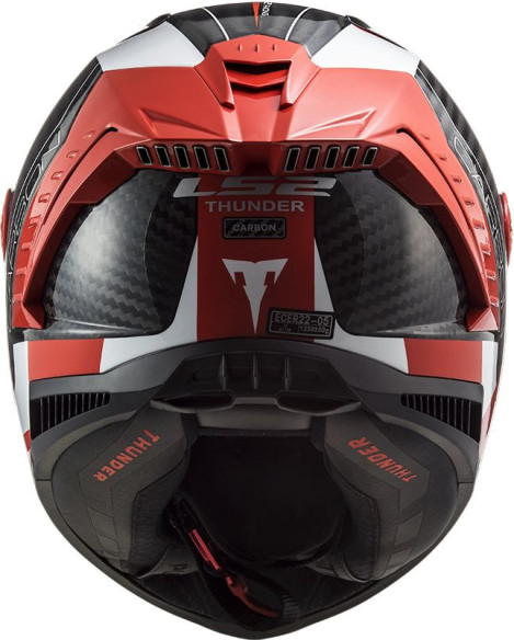 Casca Moto Full/Face FF805 Thunder C Racing1 Rosu Lucios Alb