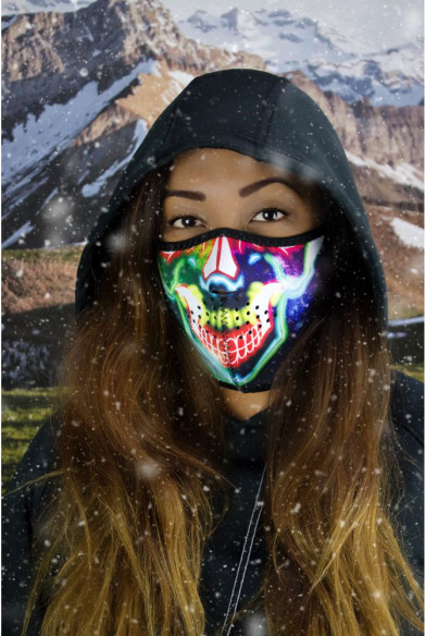 Masca Fata Half Face Neon Skull One Size Wnfm098h