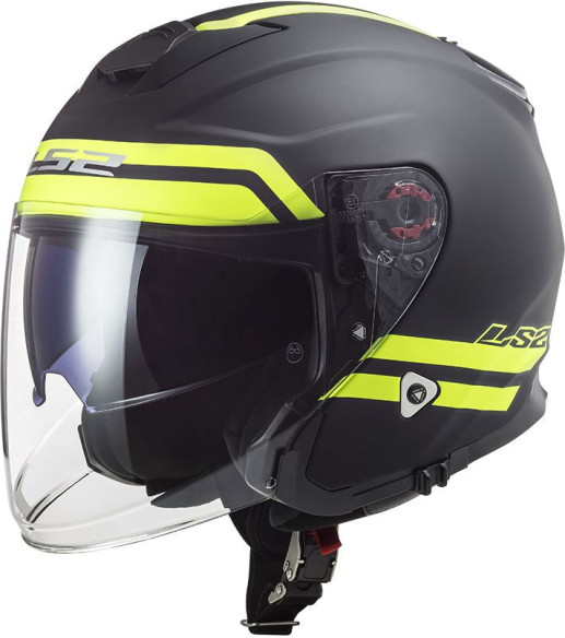 Casca Moto Jet OF521 Infinity Hyper M.Titanium H-V Galben