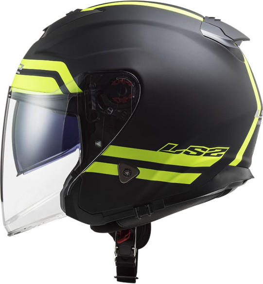 Casca Moto Jet OF521 Infinity Hyper M.Titanium H-V Galben