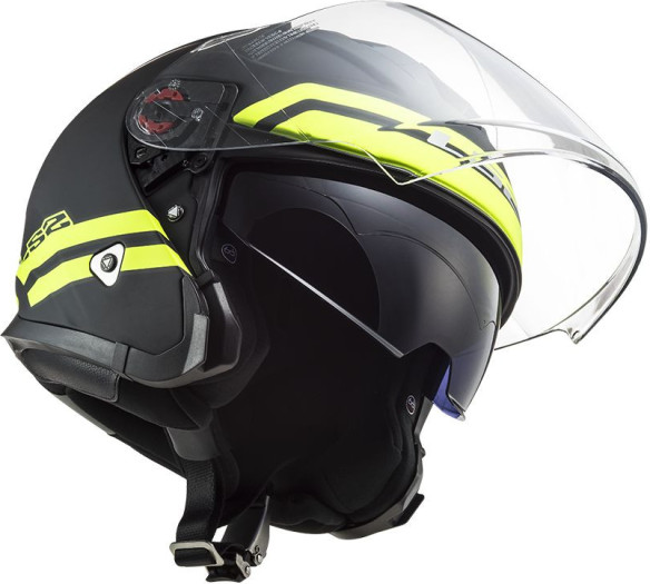 Casca Moto Jet OF521 Infinity Hyper M.Titanium H-V Galben