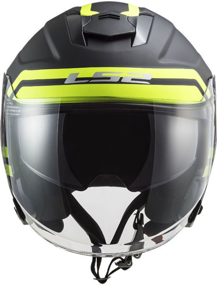 Casca Moto Jet OF521 Infinity Hyper M.Titanium H-V Galben