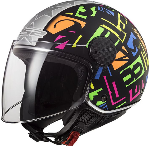 Casca Moto Jet OF558 Sphere Lux Crisp Black Hi Vis Yellow