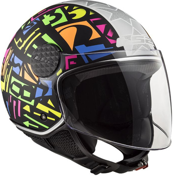 Casca Moto Jet OF558 Sphere Lux Crisp Black Hi Vis Yellow