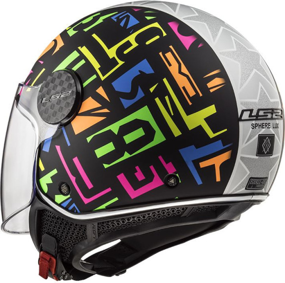 Casca Moto Jet OF558 Sphere Lux Crisp Black Hi Vis Yellow