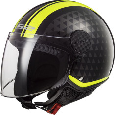 Casca Moto Jet OF558 Sphere Lux Crush Black Hi Vis Yellow
