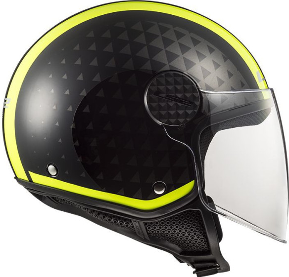 Casca Moto Jet OF558 Sphere Lux Crush Black Hi Vis Yellow