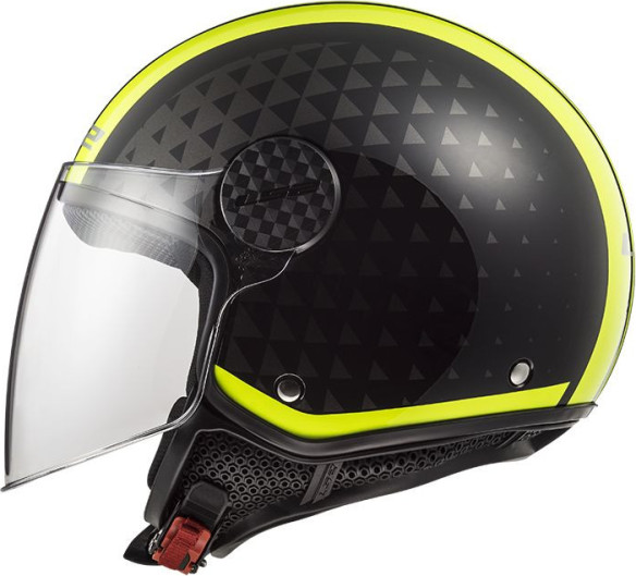 Casca Moto Jet OF558 Sphere Lux Crush Black Hi Vis Yellow