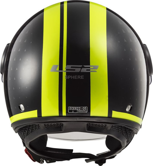 Casca Moto Jet OF558 Sphere Lux Crush Black Hi Vis Yellow