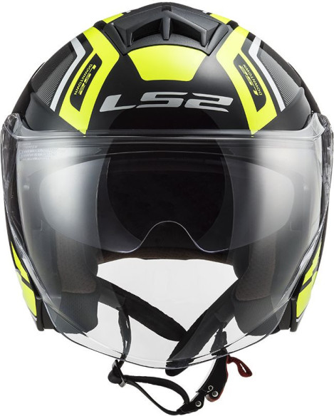 Casca Moto Jet OF573 Twister Ii Flix Negru H-V Galben