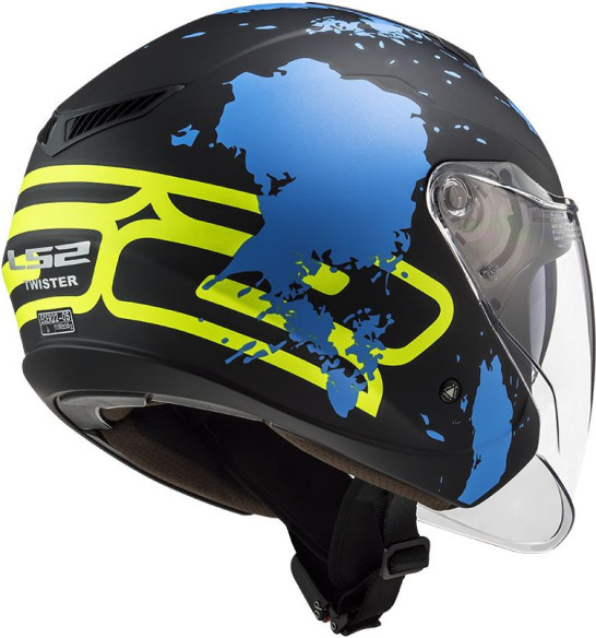 Casca Moto Jet OF573 Twister Ii Xover Matt Negru Albastru